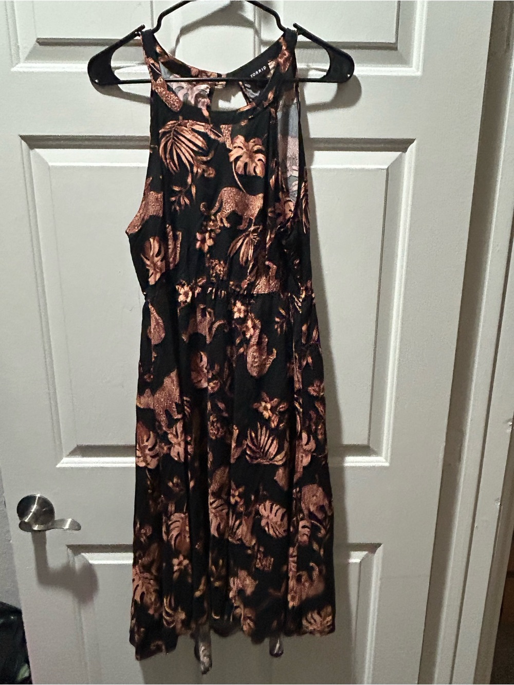 Torrid Tropical Cheetah Print A-Line Sleeveless Mini Dress Size 00 (Medium)
